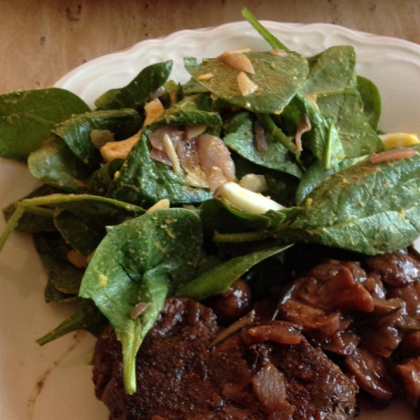 Wilted Spinach and Almond Salad