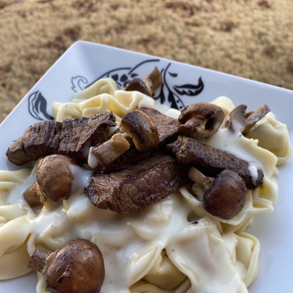 Steak and Mushroom Tortellini Alfredo