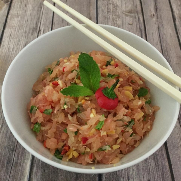 Thai Shrimp, Chicken, Grapefruit, and Coconut Salad