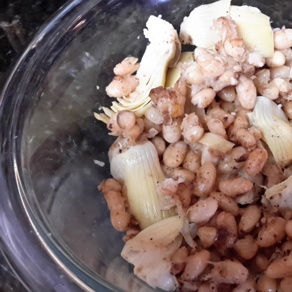 Sauteed Navy Beans and Artichokes
