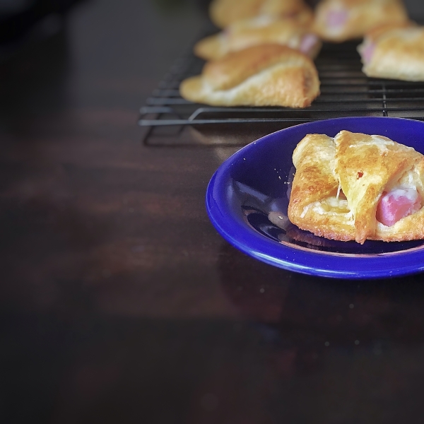 Breakfast Croissants Stuffed with Ham and Gruyere