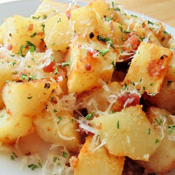 Roasted Potatoes with Bacon, Cheese, and Parsley