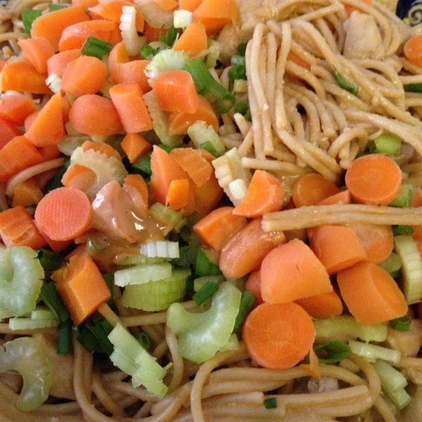 Chicken Noodle Salad with Peanut-Ginger Dressing