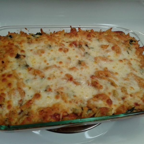 Cheryl's Spinach Cheesy Pasta Casserole