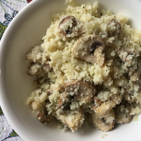 Cauliflower Rice with Mushrooms and Parmesan