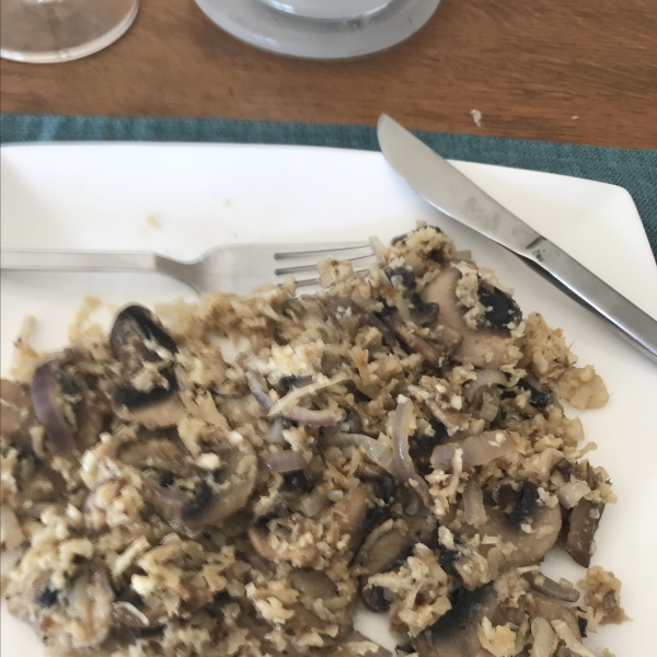 Cauliflower Rice with Mushrooms and Parmesan