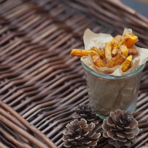 Sweet and Spicy Air Fryer Butternut Squash Fries