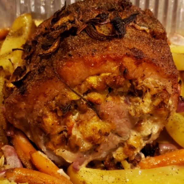 Apple Walnut Stuffed Pork Roast