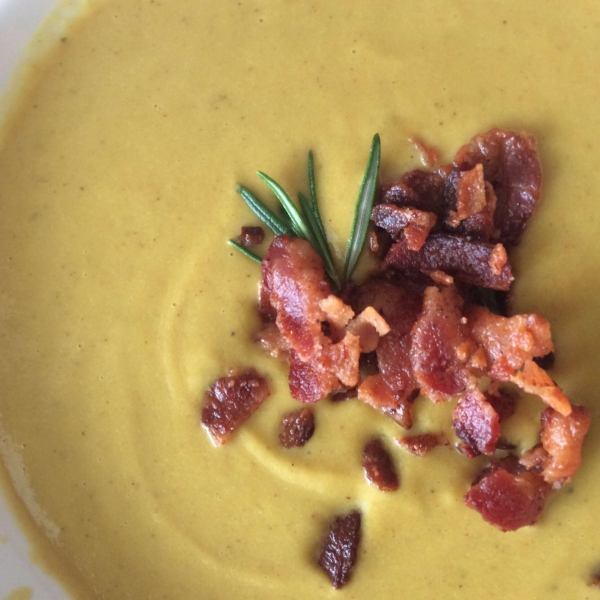 Roasted Cauliflower and Pancetta Soup