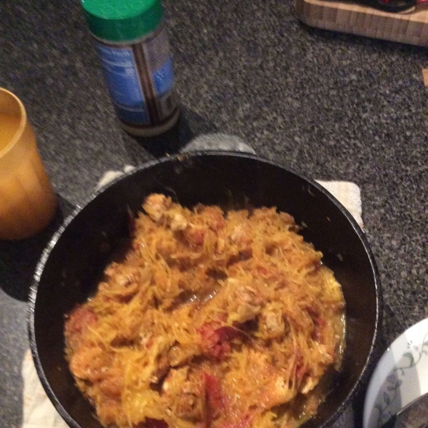 Chicken with Spaghetti Squash and Fire-Roasted Tomatoes