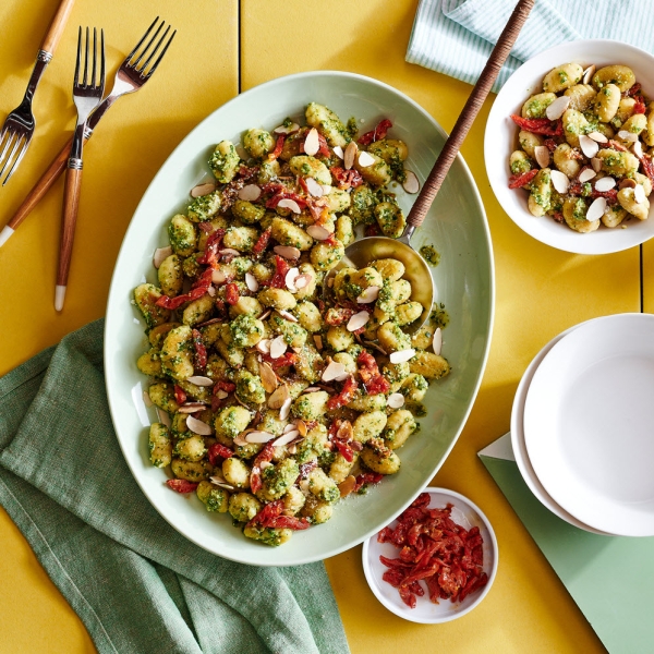 Cauliflower Gnocchi with Pesto and Sun Dried Tomatoes