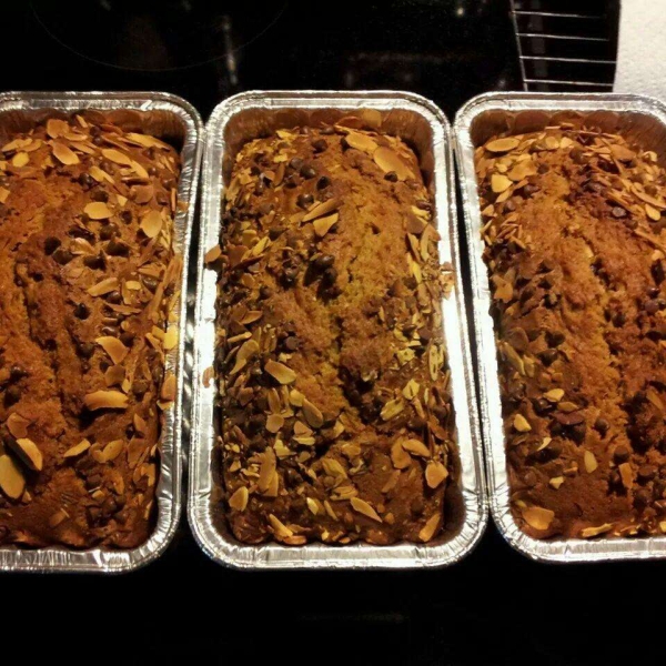 Almond Chocolate Chip Pumpkin Bread