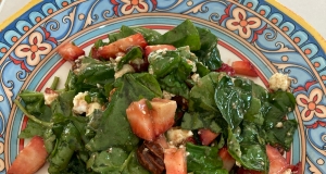 Spinach and Strawberry Salad with Feta Cheese