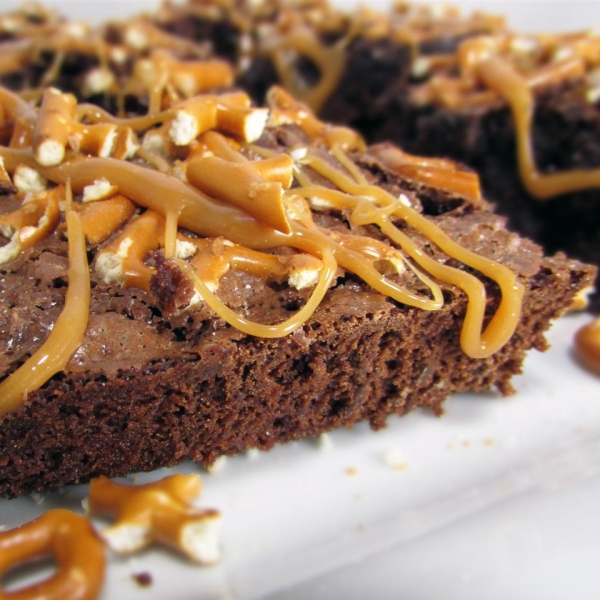 Caramel Pretzel Brownies