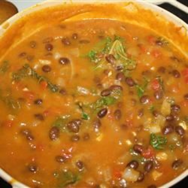 Pumpkin, Kale, and Black Bean Stew
