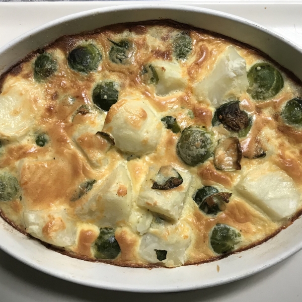 Creamy Potato-Brussels Sprouts Casserole