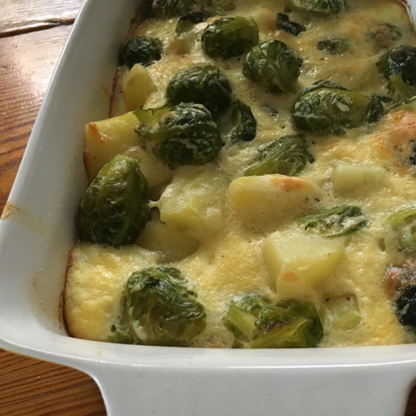 Creamy Potato-Brussels Sprouts Casserole