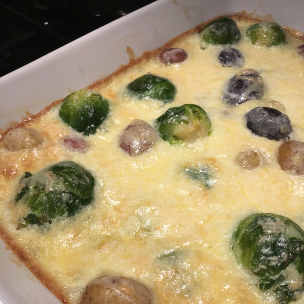 Creamy Potato-Brussels Sprouts Casserole