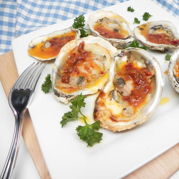 Grilled Oysters with Chipotle Butter