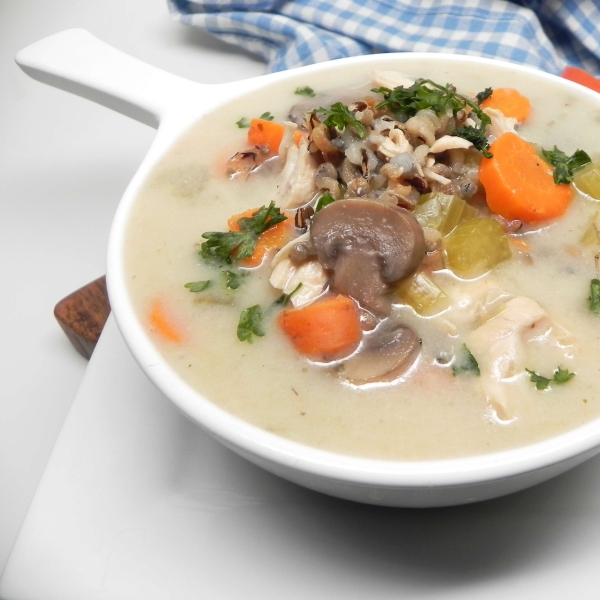Instant Pot® Chicken and Wild Rice Soup