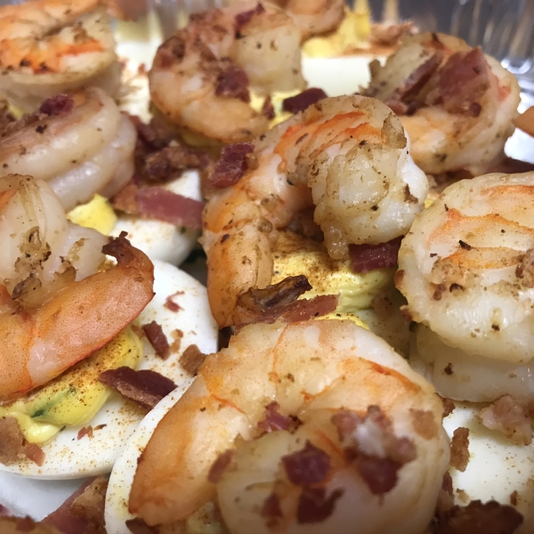 Shrimp and Bacon Deviled Eggs