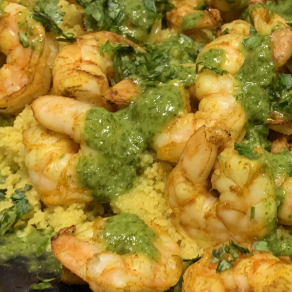 Spiced Couscous with Shrimp and Chermoula