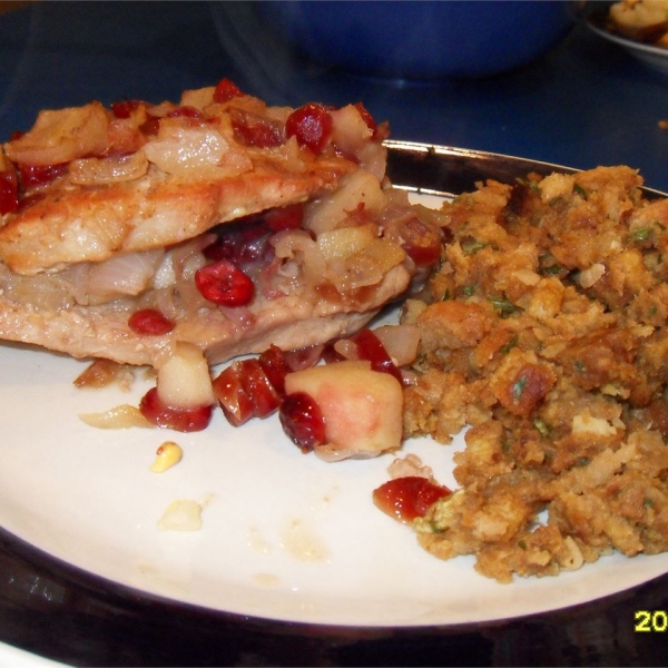 Cranberry and Apple Stuffed Pork Chops