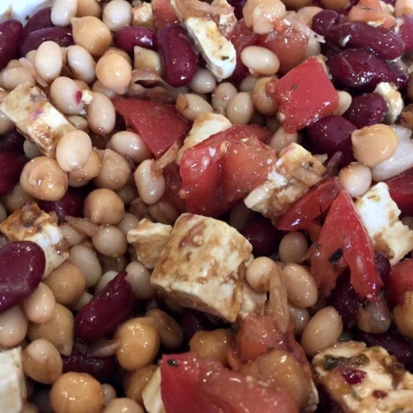 Three Bean Salad with Feta Cheese