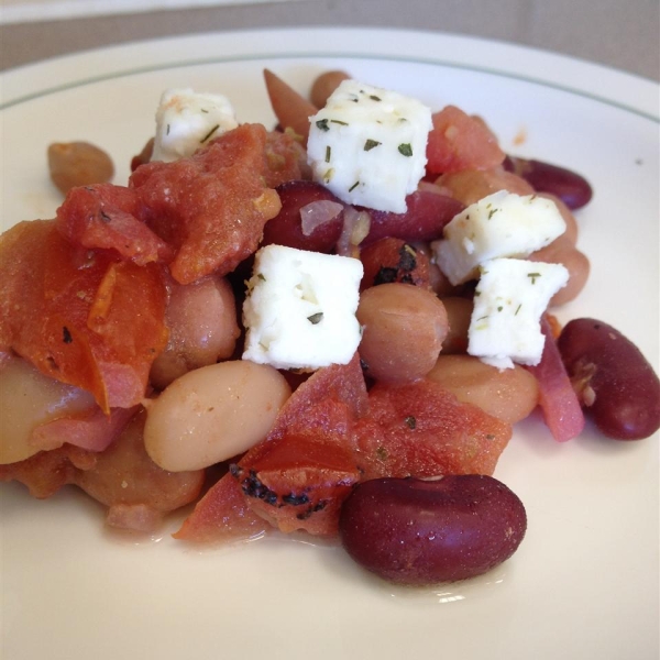 Three Bean Salad with Feta Cheese