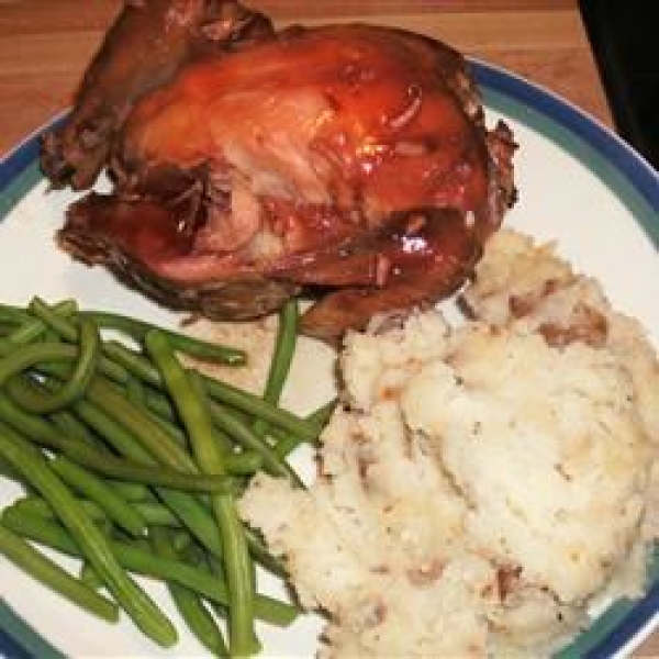 Plum-Glazed Cornish Game Hens