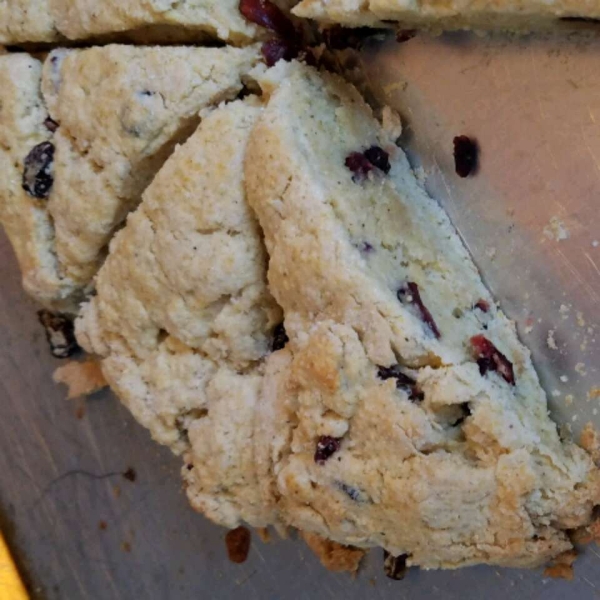 Cranberry Eggnog Cornbread Scones