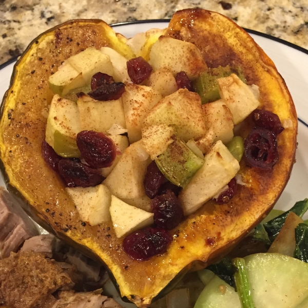 Baked Acorn Squash with Apple Stuffing