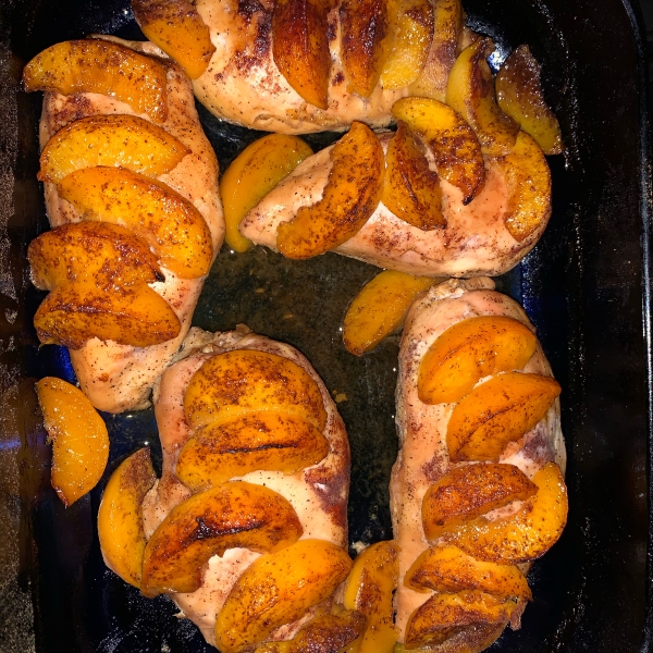 Baked Chicken with Peaches