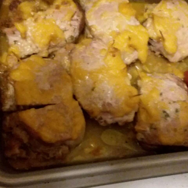 Baked Stuffed Pork Chops