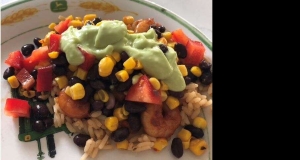 Grain Bowl with Blackened Shrimp, Avocado, and Black Beans