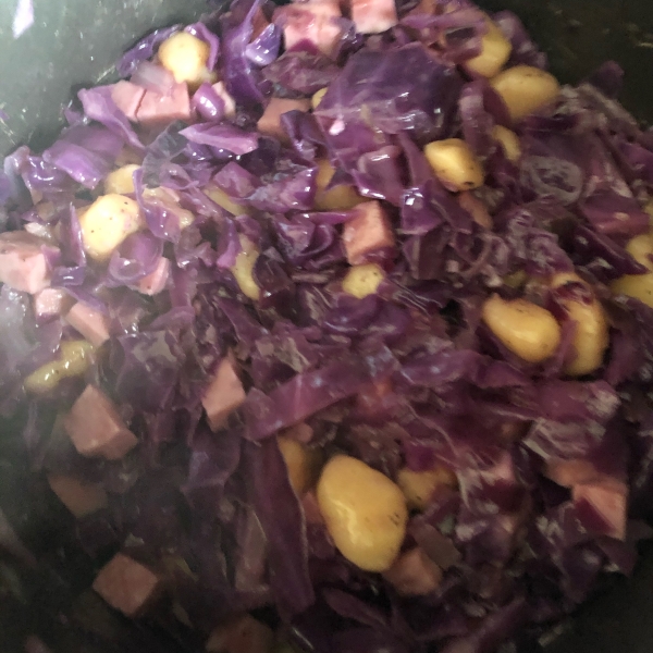 Cabbage and Noodles with Ham