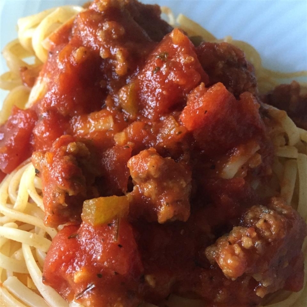 Sweet Italian Sausage Ragout with Linguine