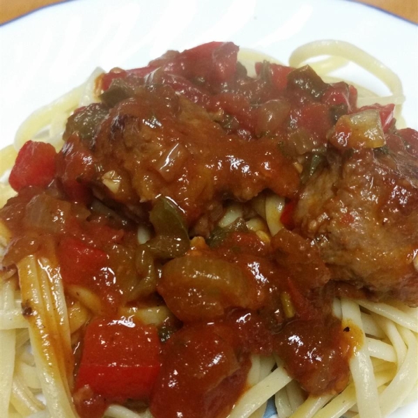 Sweet Italian Sausage Ragout with Linguine