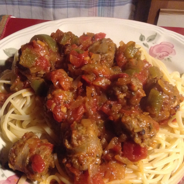 Sweet Italian Sausage Ragout with Linguine