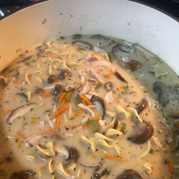 Creamy Chicken Egg Noodle Soup