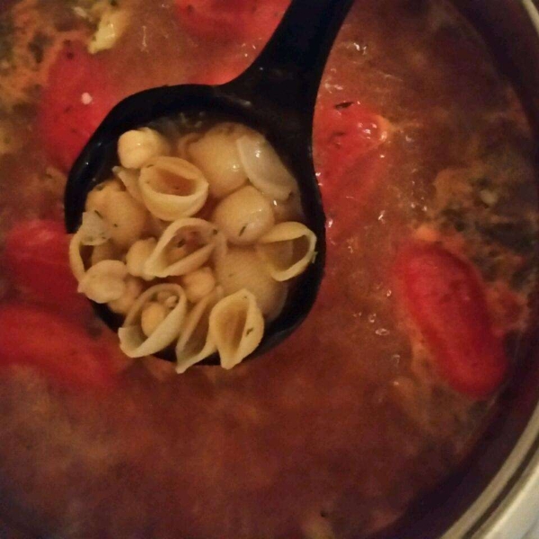 Garbanzo Tomato Pasta Soup