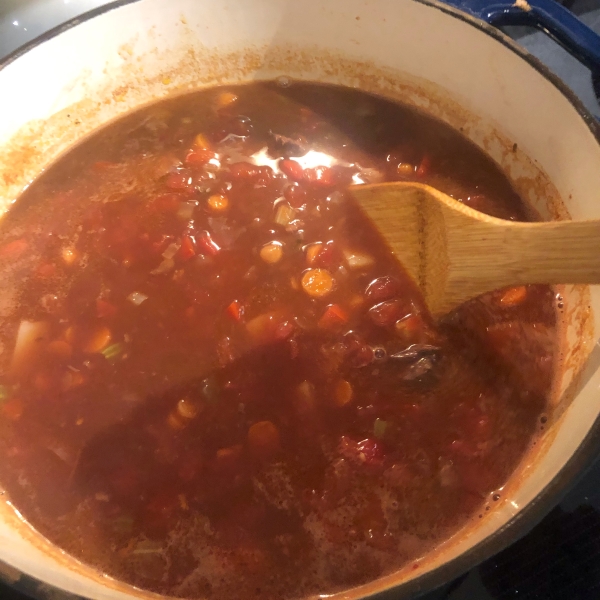 Beef and Wine Soup with Dumplings