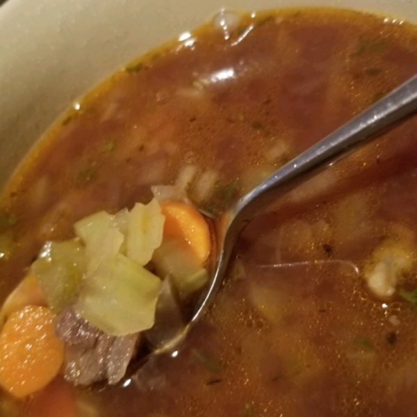 Beef and Wine Soup with Dumplings