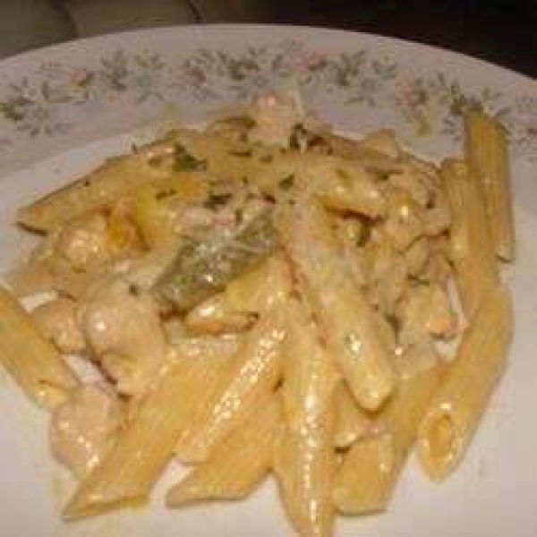 Chicken and Pasta in a Mango Cream Sauce