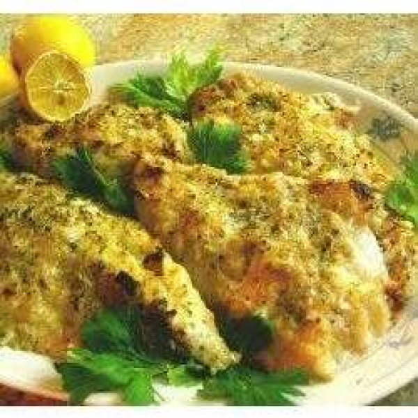 Onion Dijon Crusted Catfish