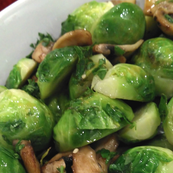 Brussels Sprouts with Mushrooms