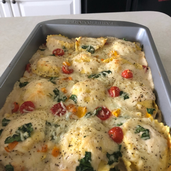 K-Dub's Alfredo Ravioli Bake