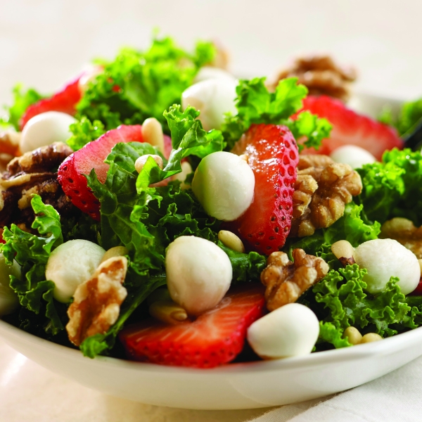 Fresh Mozzarella Strawberry Kale Salad