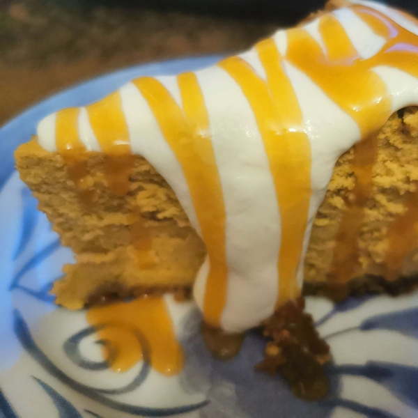 Pumpkin Cheesecake in a Gingersnap Crust