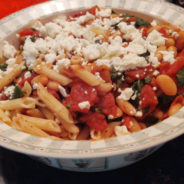 Greek Pasta with Tomatoes and White Beans